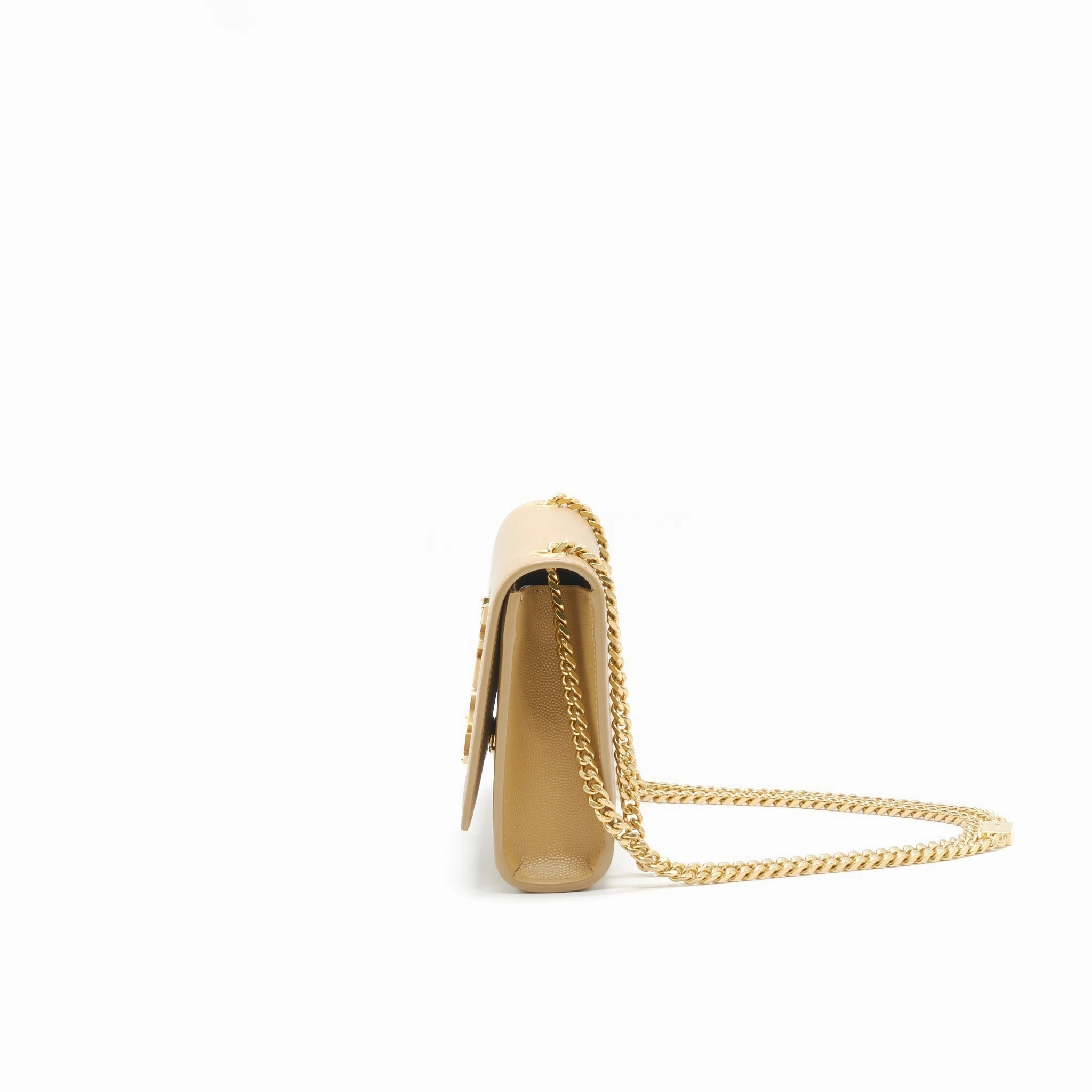 Saint Laurent Small kate Crossbody Bag Beige GHW