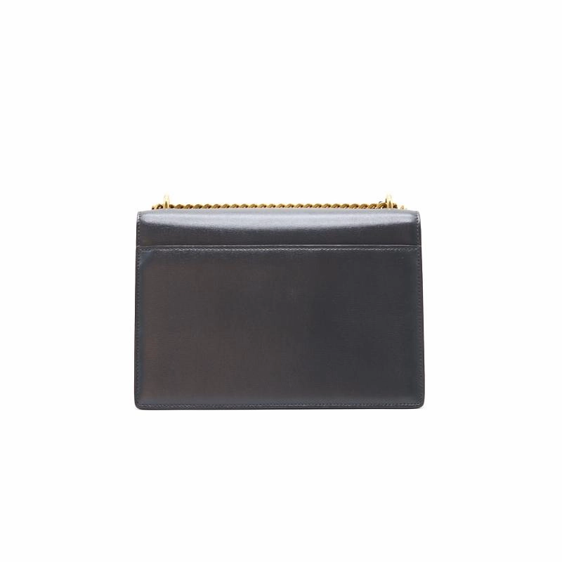 Saint Laurent Sunset Medium Chain Shoulder Bag in Dark Smog Color GHW