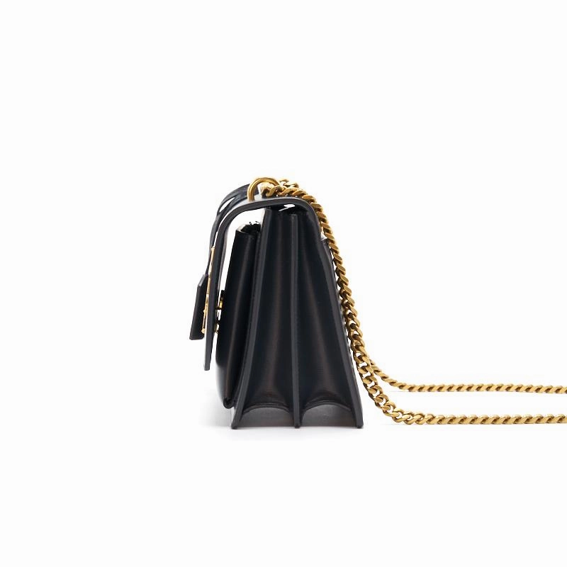 Saint Laurent Sunset Medium Chain Shoulder Bag in Dark Smog Color GHW
