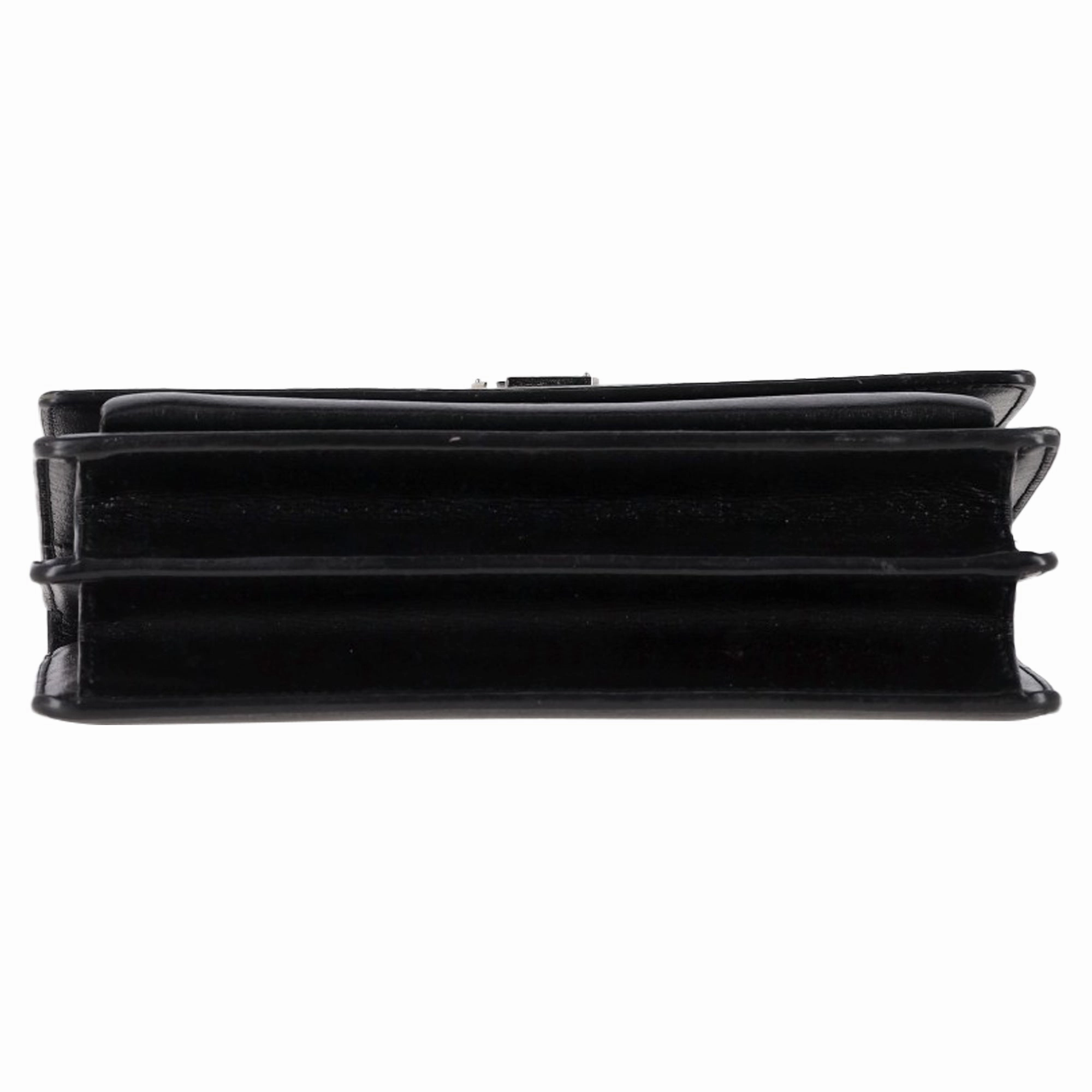 Saint Laurent Sunset Shoulder Bag in Black Calf Leather