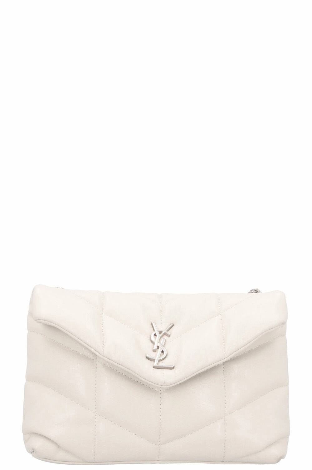 SAINT LAURENT Toy Puffer Crossbody Bag Blanc Vintage