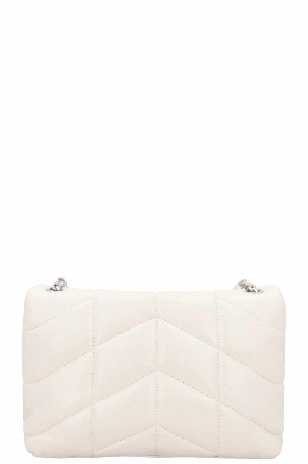 SAINT LAURENT Toy Puffer Crossbody Bag Blanc Vintage
