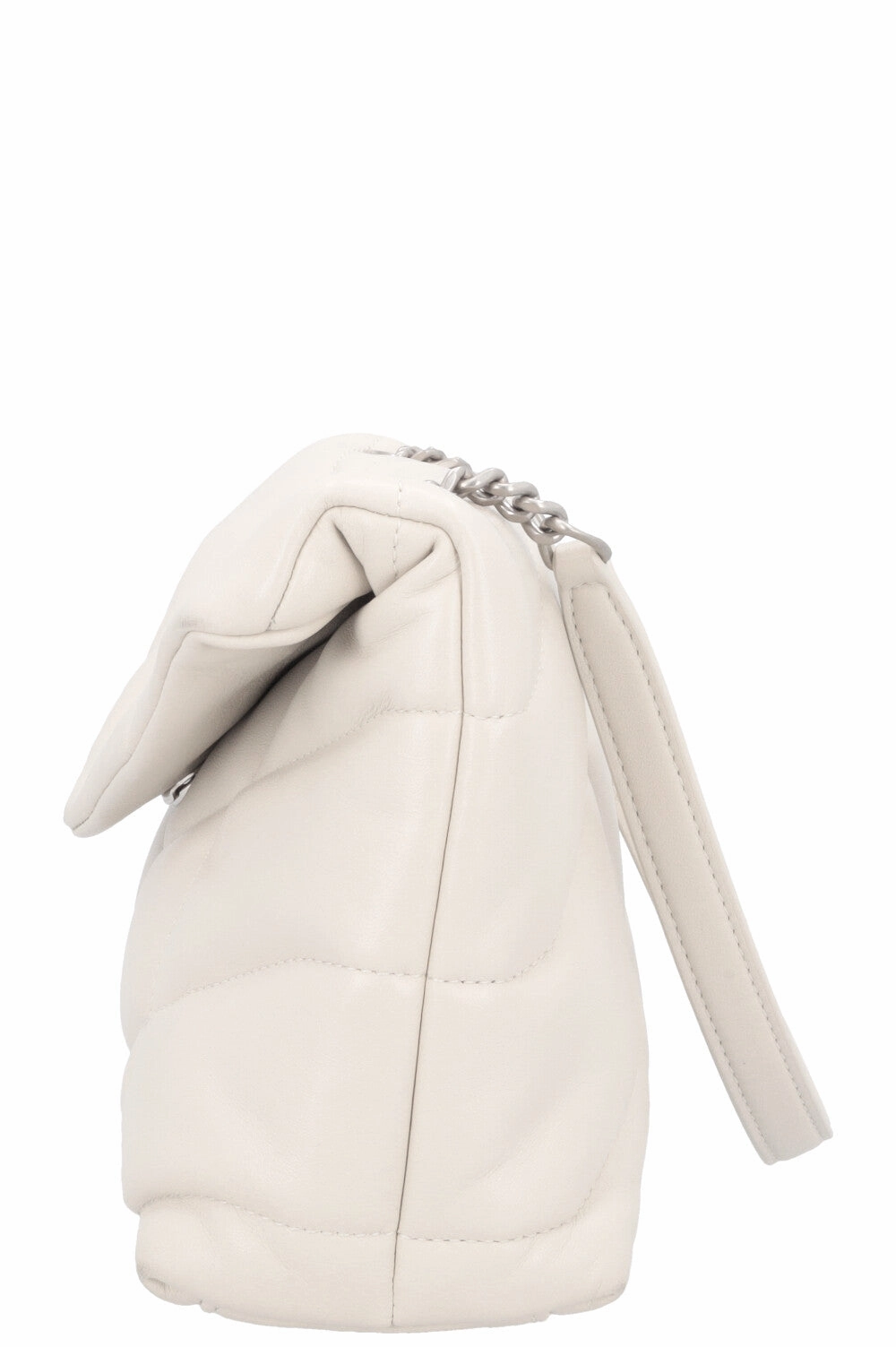 SAINT LAURENT Toy Puffer Crossbody Bag Blanc Vintage