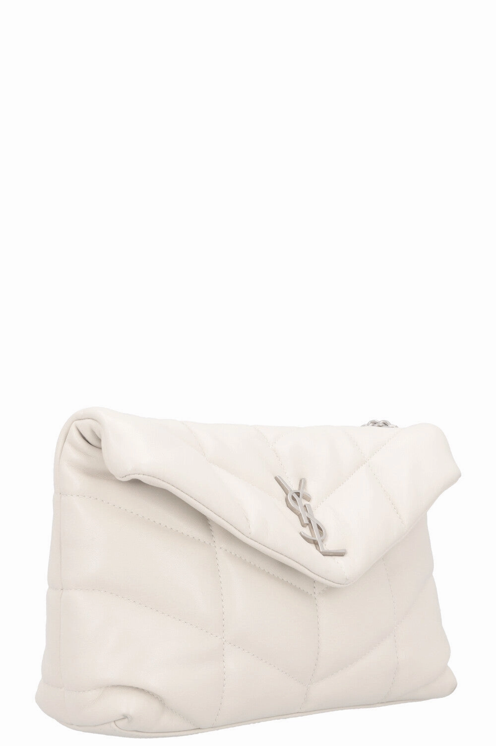 SAINT LAURENT Toy Puffer Crossbody Bag Blanc Vintage