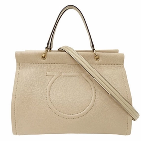 Salvatore Ferragamo Gancini  Leather Handbag Shoulder Bag (Pre-Owned)