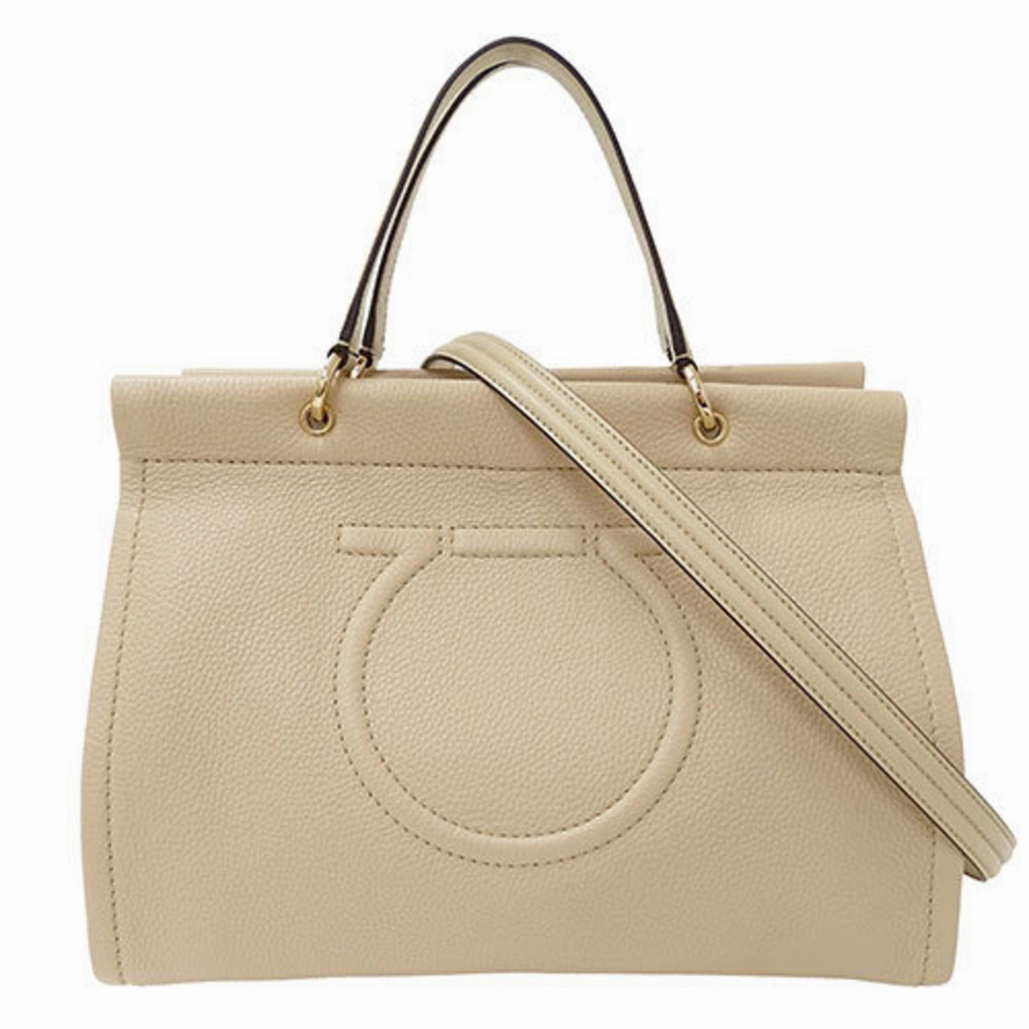 Salvatore Ferragamo Gancini  Leather Handbag Shoulder Bag (Pre-Owned)