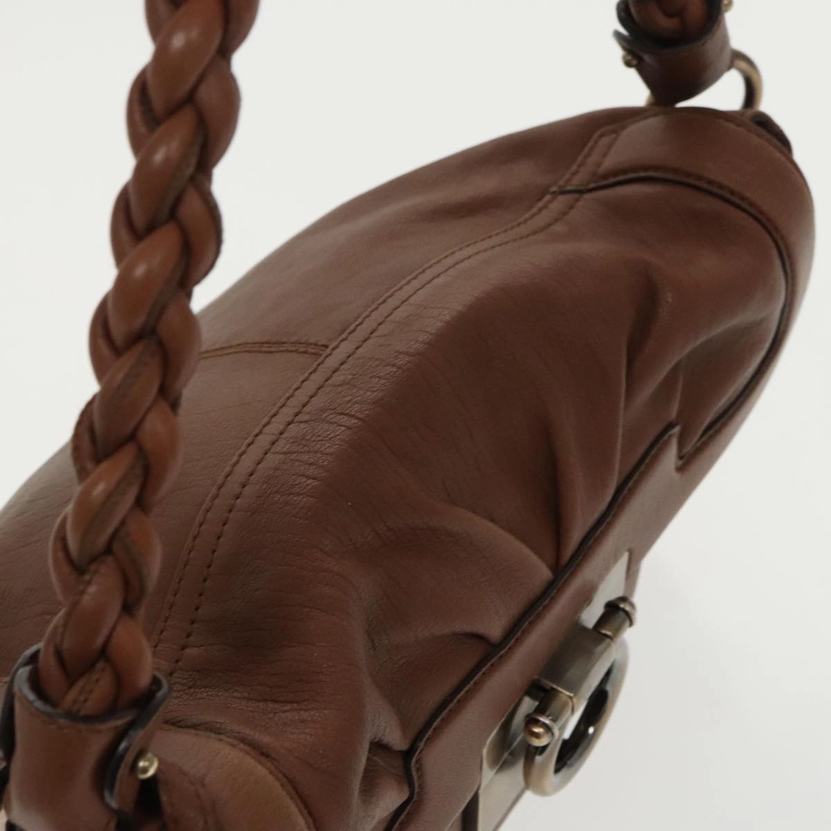 Salvatore Ferragamo Gancini  Leather Shoulder Bag (Pre-Owned)