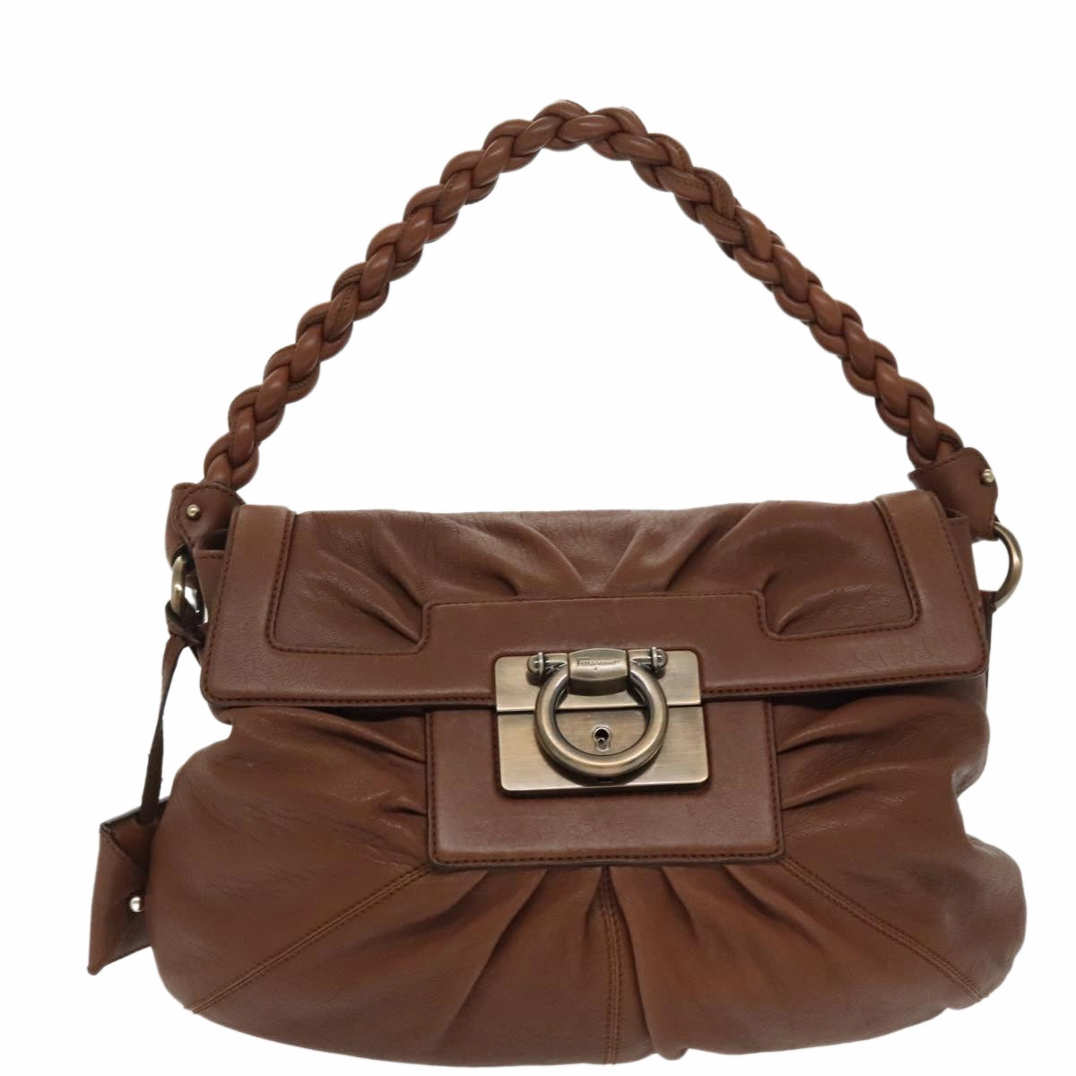 Salvatore Ferragamo Gancini  Leather Shoulder Bag (Pre-Owned)