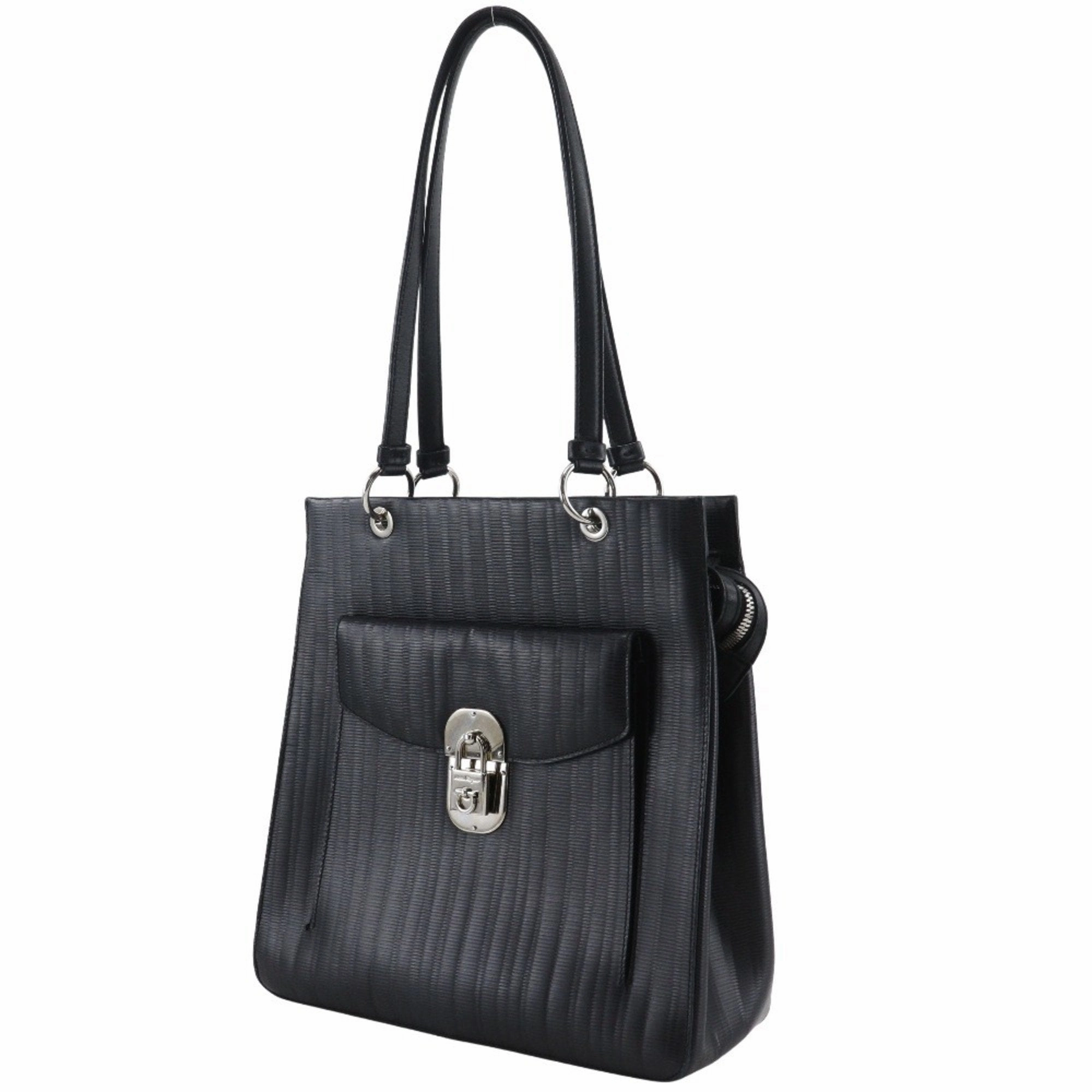 Salvatore Ferragamo Gancini Leather Shoulder Bag (Pre-Owned)