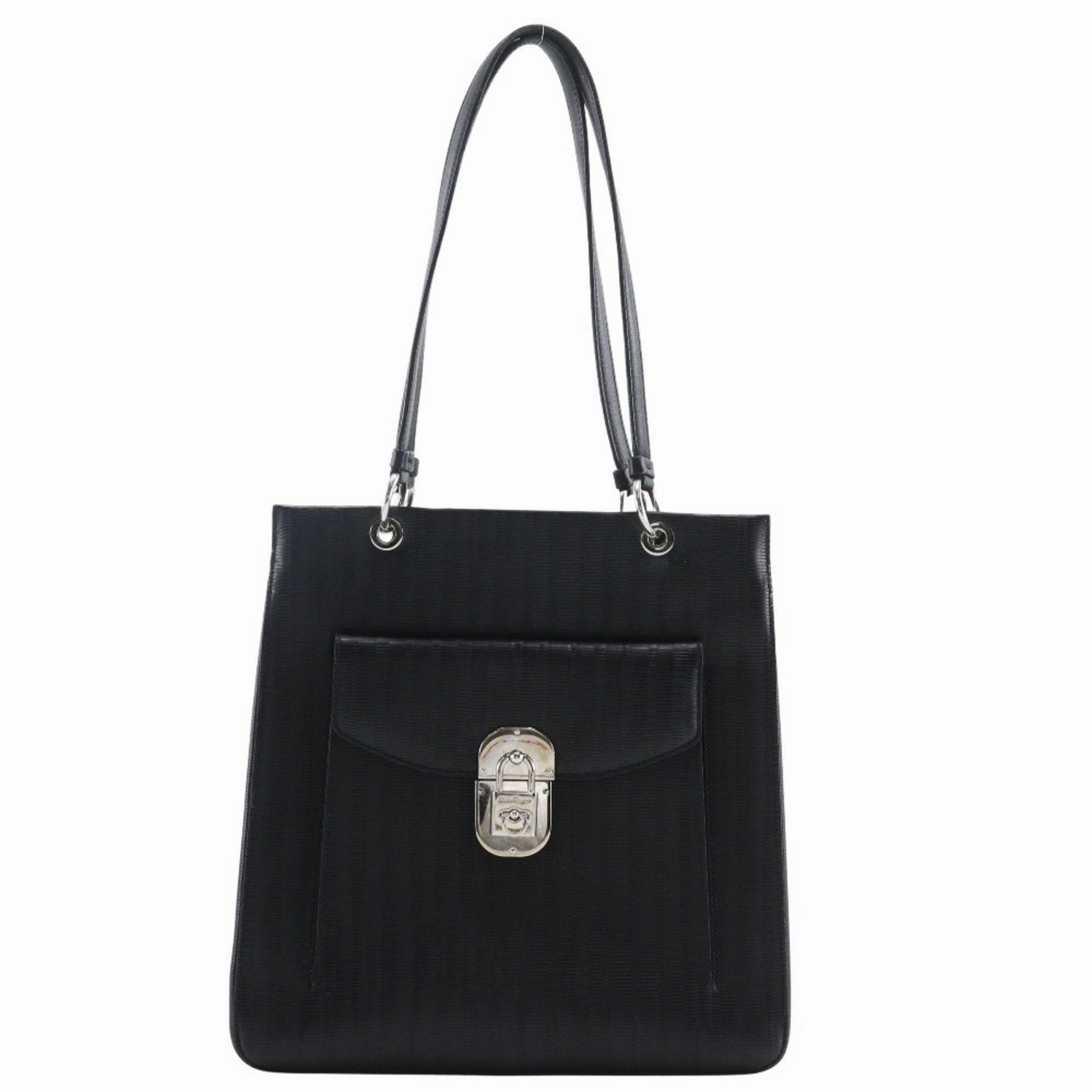 Salvatore Ferragamo Gancini Leather Shoulder Bag (Pre-Owned)
