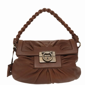 Salvatore Ferragamo Gancini  Leather Shoulder Bag (Pre-Owned)