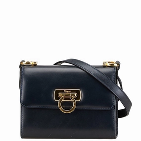 Salvatore Ferragamo Gancini Leather Shoulder Bag (Pre-Owned)