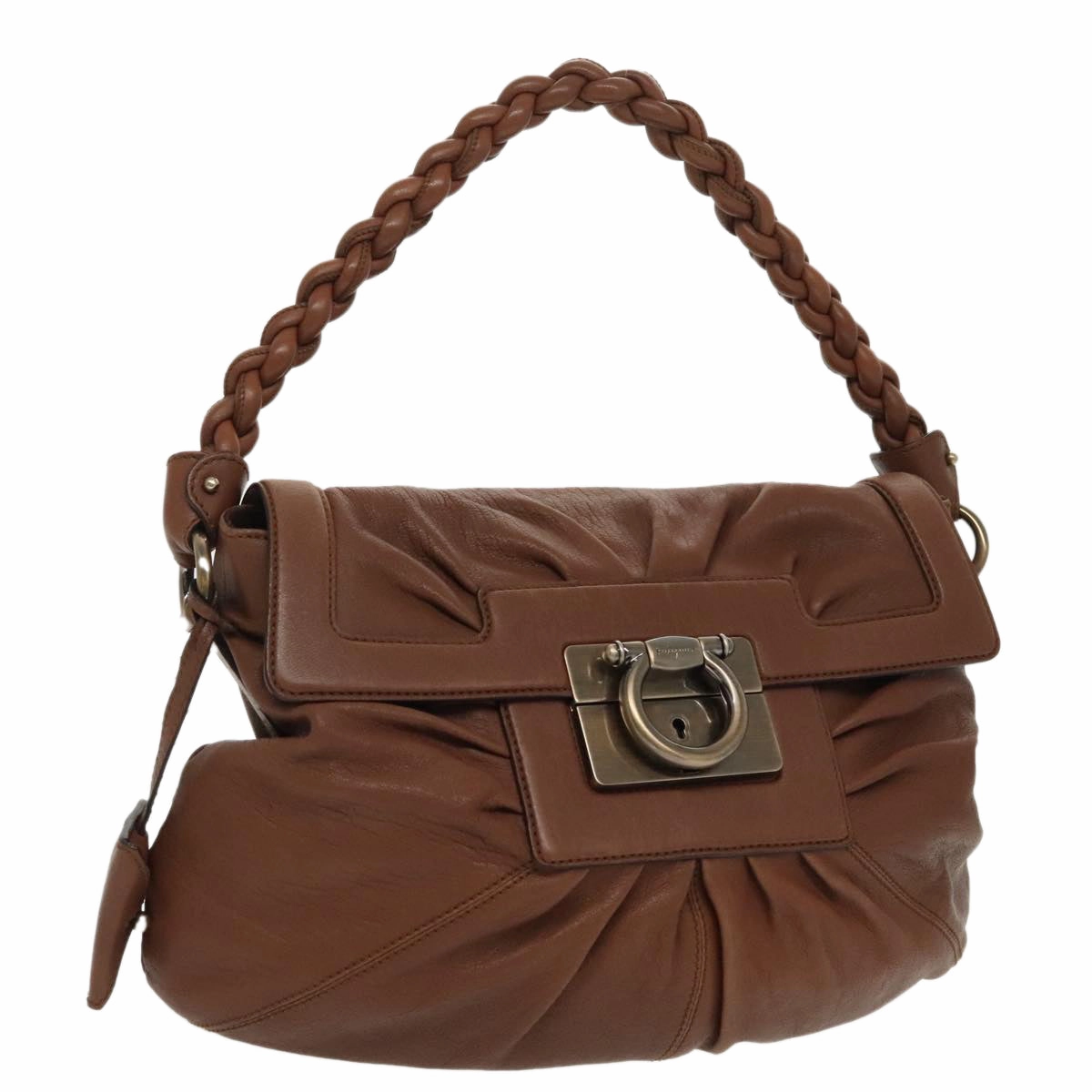 Salvatore Ferragamo Gancini  Leather Shoulder Bag (Pre-Owned)