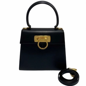 Salvatore Ferragamo Gancini  Leather Shoulder Bag (Pre-Owned)