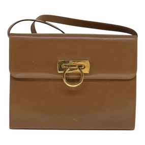 Salvatore Ferragamo Gancini Leather Shoulder Bag (Pre-Owned)