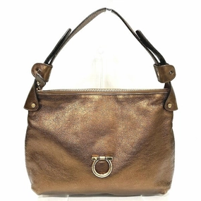Salvatore Ferragamo gold Leather Shoulder Bag (Pre-Owned)