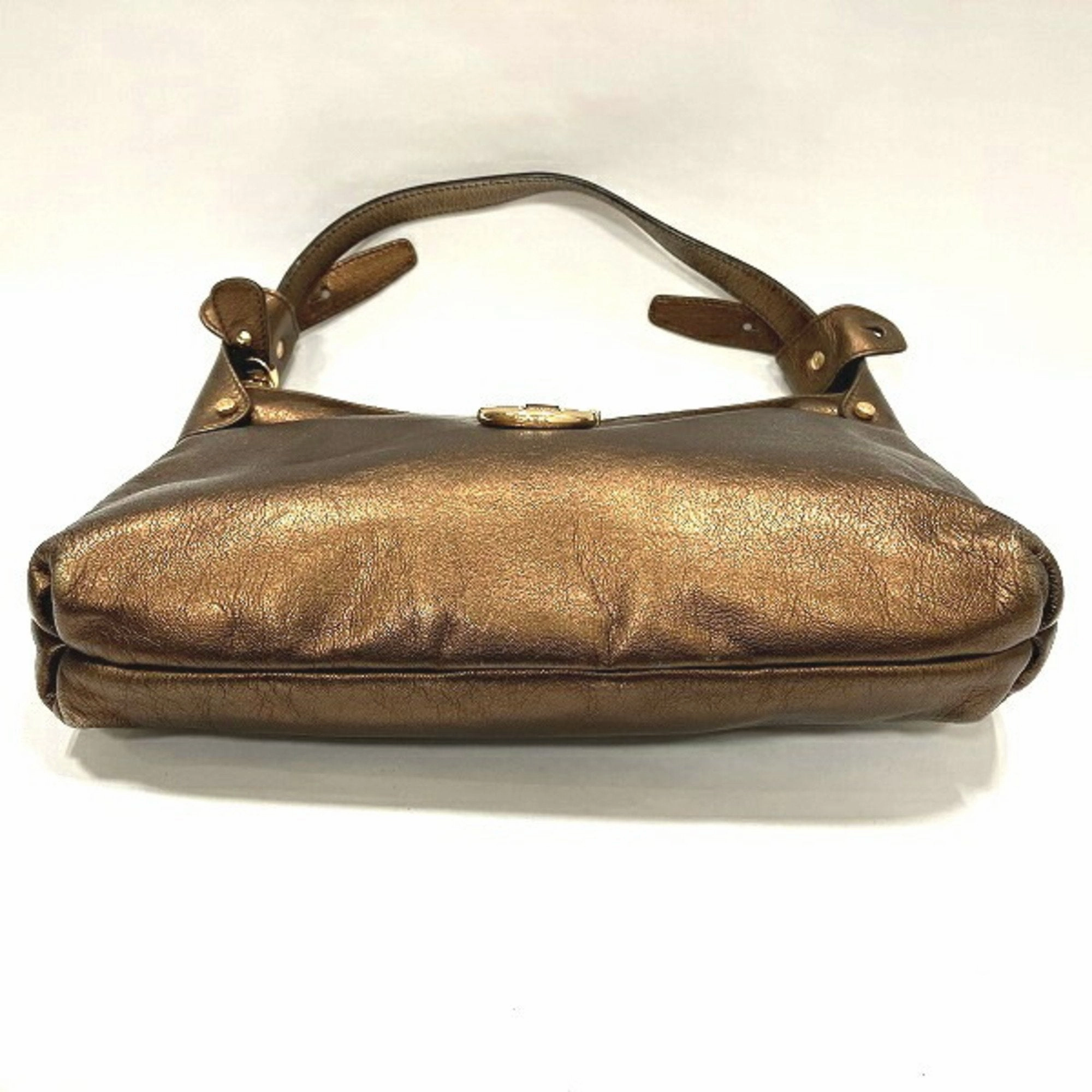 Salvatore Ferragamo gold Leather Shoulder Bag (Pre-Owned)