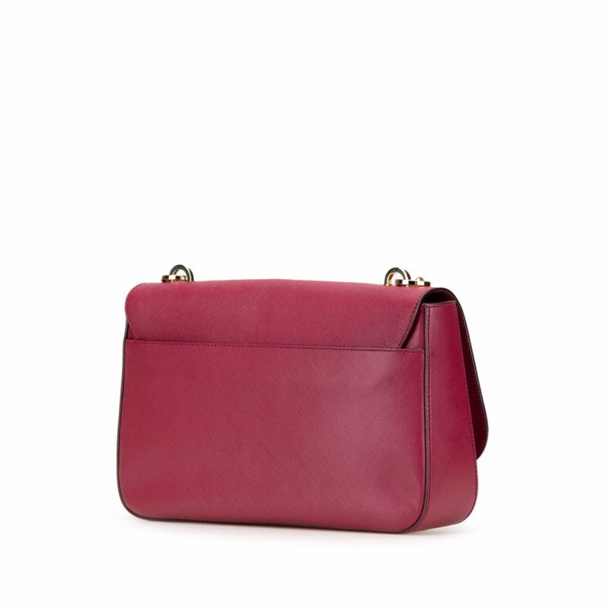 Salvatore Ferragamo pink Color Leather Shoulder Bag (Pre-Owned)