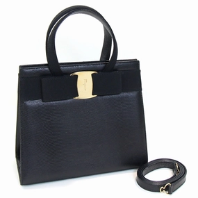 Salvatore Ferragamo Vara Leather Handbag Shoulder Bag (Pre-Owned)