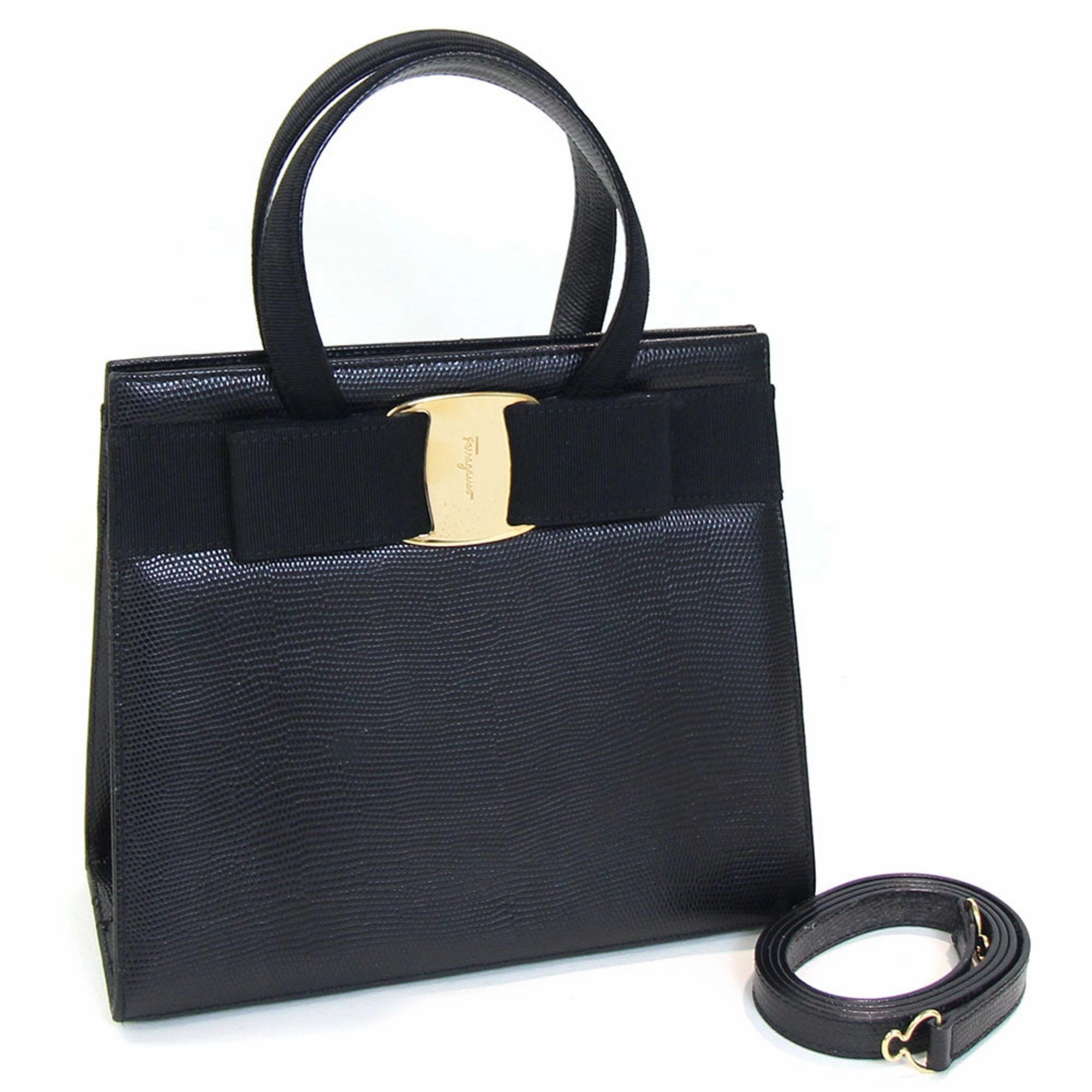 Salvatore Ferragamo Vara Leather Handbag Shoulder Bag (Pre-Owned)