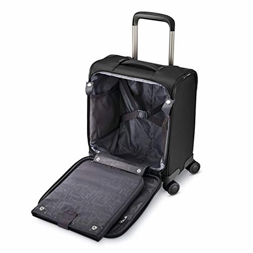 Samsonite Lineate Underseat Carry On Boarding Bag with Spinner Wheels, Obsidian Black