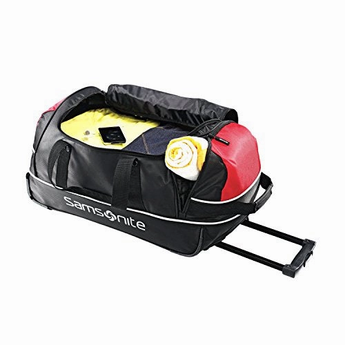 Samsonite Luggage Andante Wheeled Duffel, Black/Red, 22 Inch