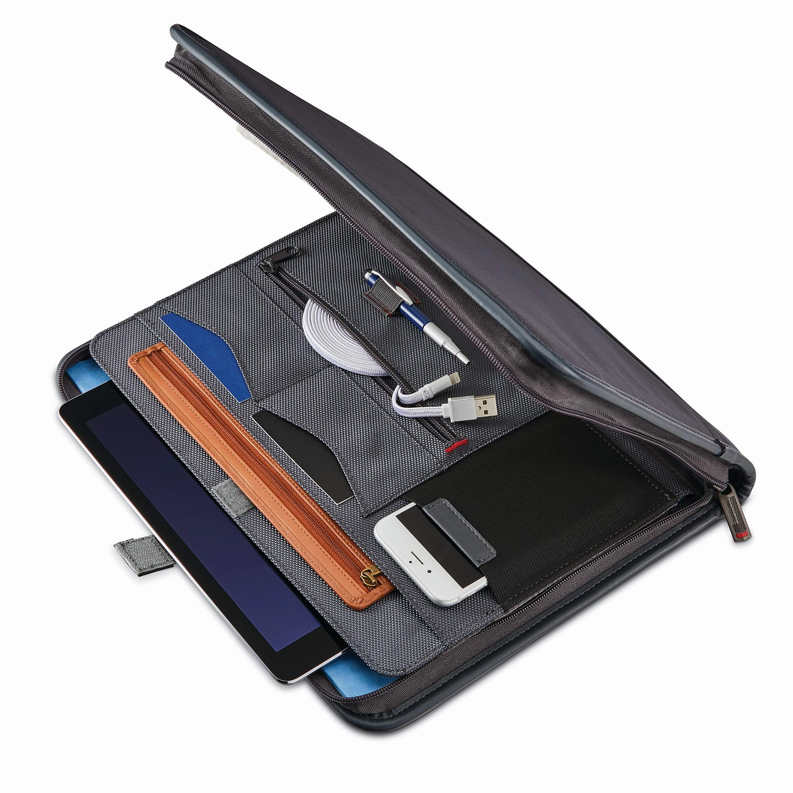 Samsonite Xenon Business Zip Portfolio Briefcase, Steel Grey, One Size