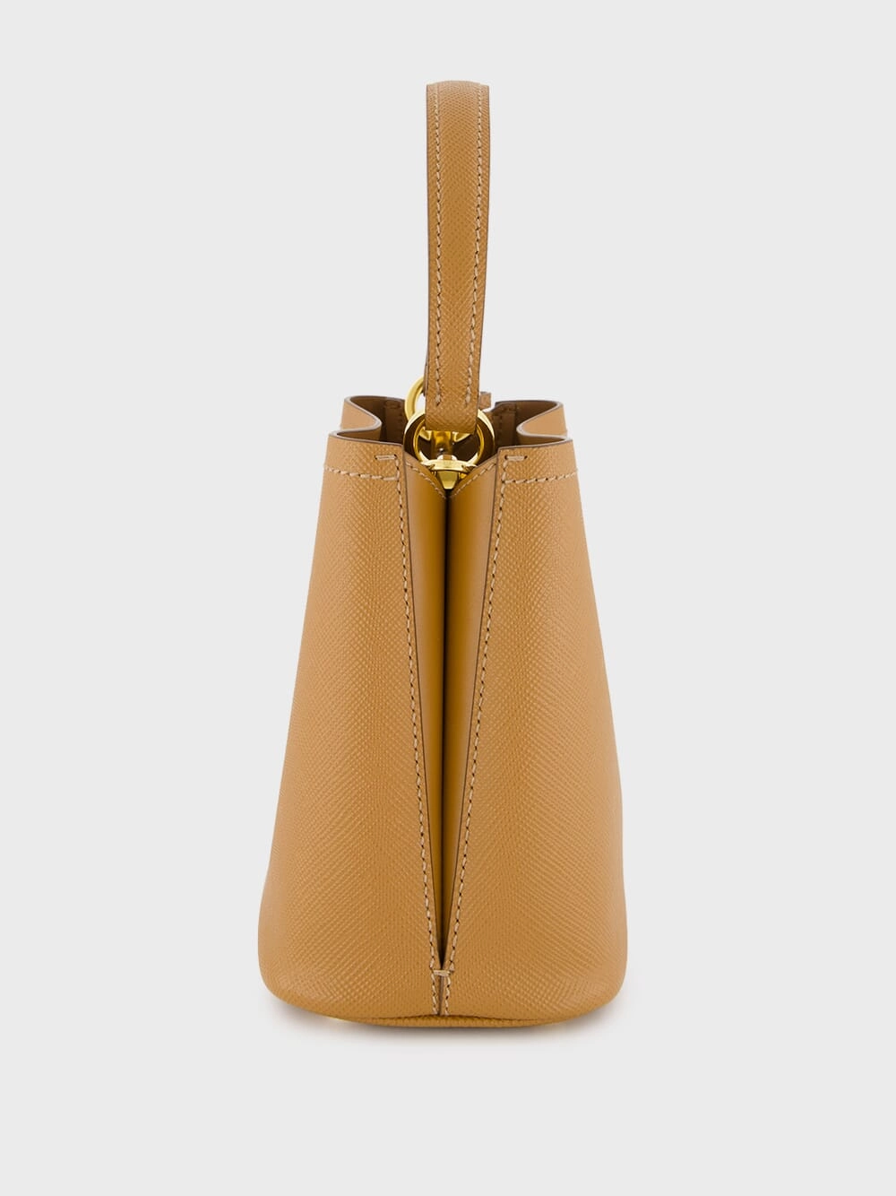 Sand Beige Saffiano Leather Mini Bag