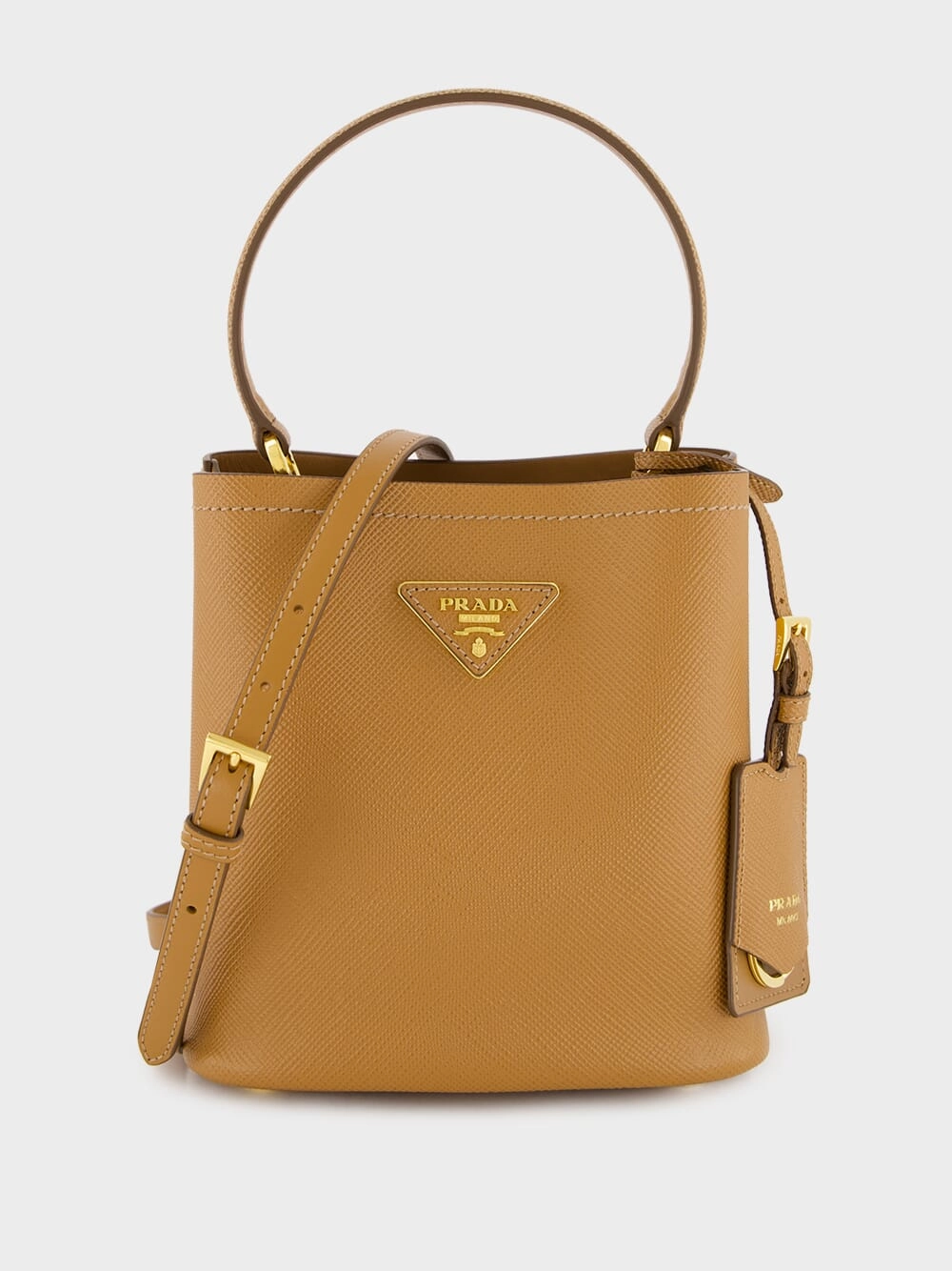 Sand Beige Saffiano Leather Mini Bag