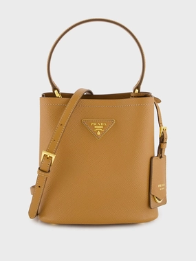 Sand Beige Saffiano Leather Mini Bag