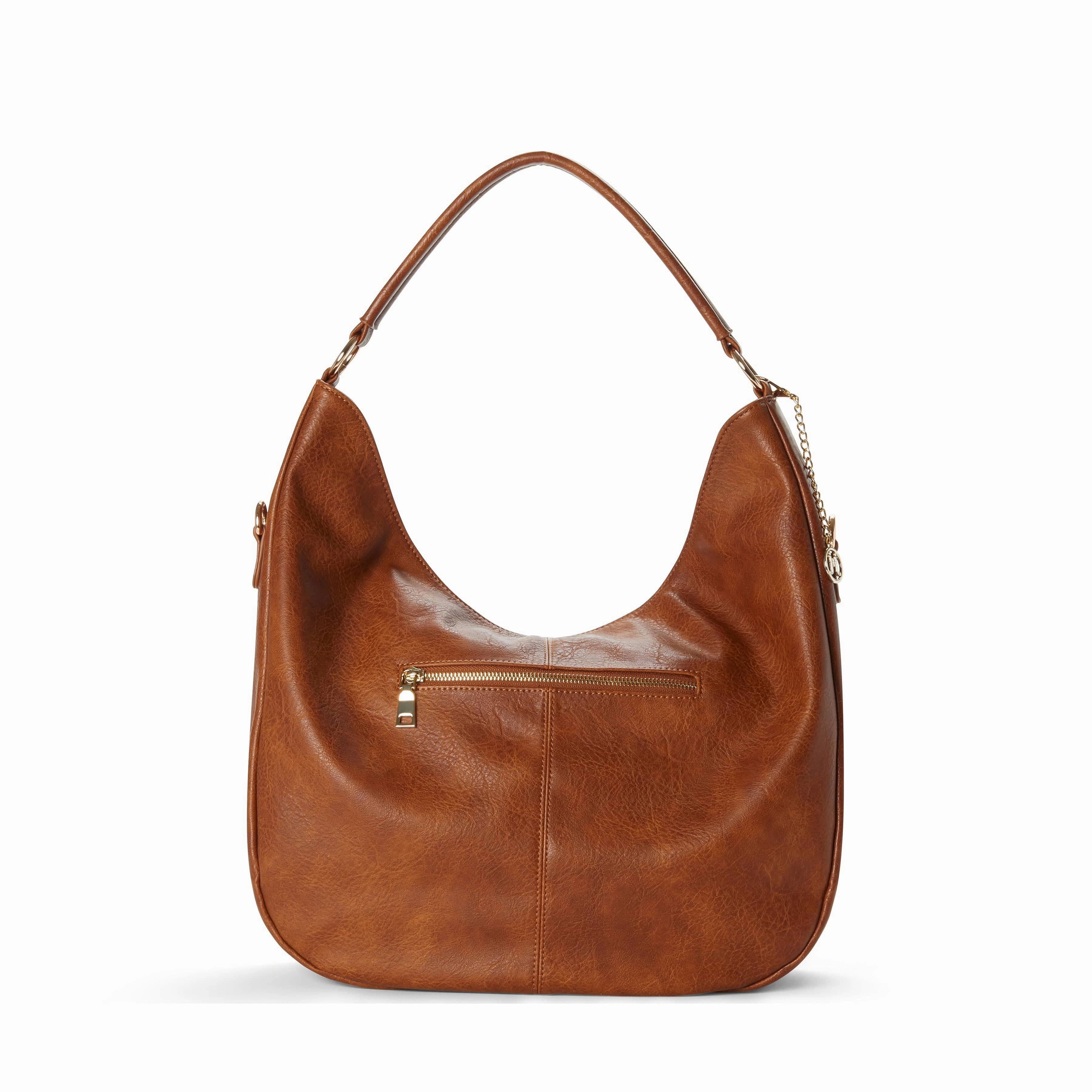 Savannah Vegan Leather Perforated Hobo | Cognac