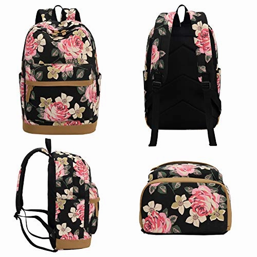 School Backpack Girls Teens Bookbags Set, 15" Women Laptop Bag   Lunch Tote Bag   Clutch
