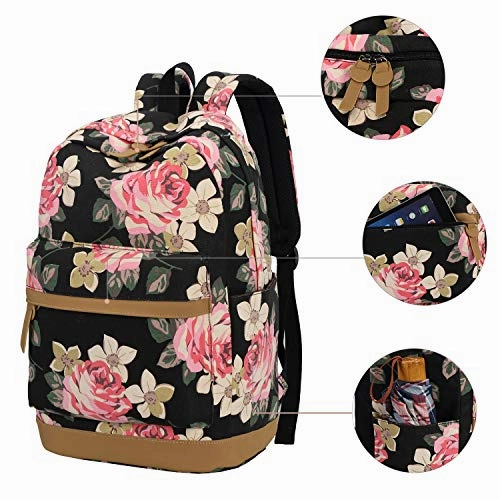 School Backpack Girls Teens Bookbags Set, 15" Women Laptop Bag   Lunch Tote Bag   Clutch