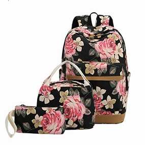 School Backpack Girls Teens Bookbags Set, 15" Women Laptop Bag   Lunch Tote Bag   Clutch