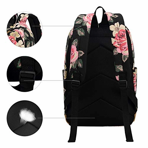 School Backpack Girls Teens Bookbags Set, 15" Women Laptop Bag   Lunch Tote Bag   Clutch