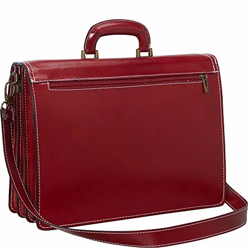 Sharo Leather Bags Italian Leather Computer Brief And Messenger Bag (Apple Red)