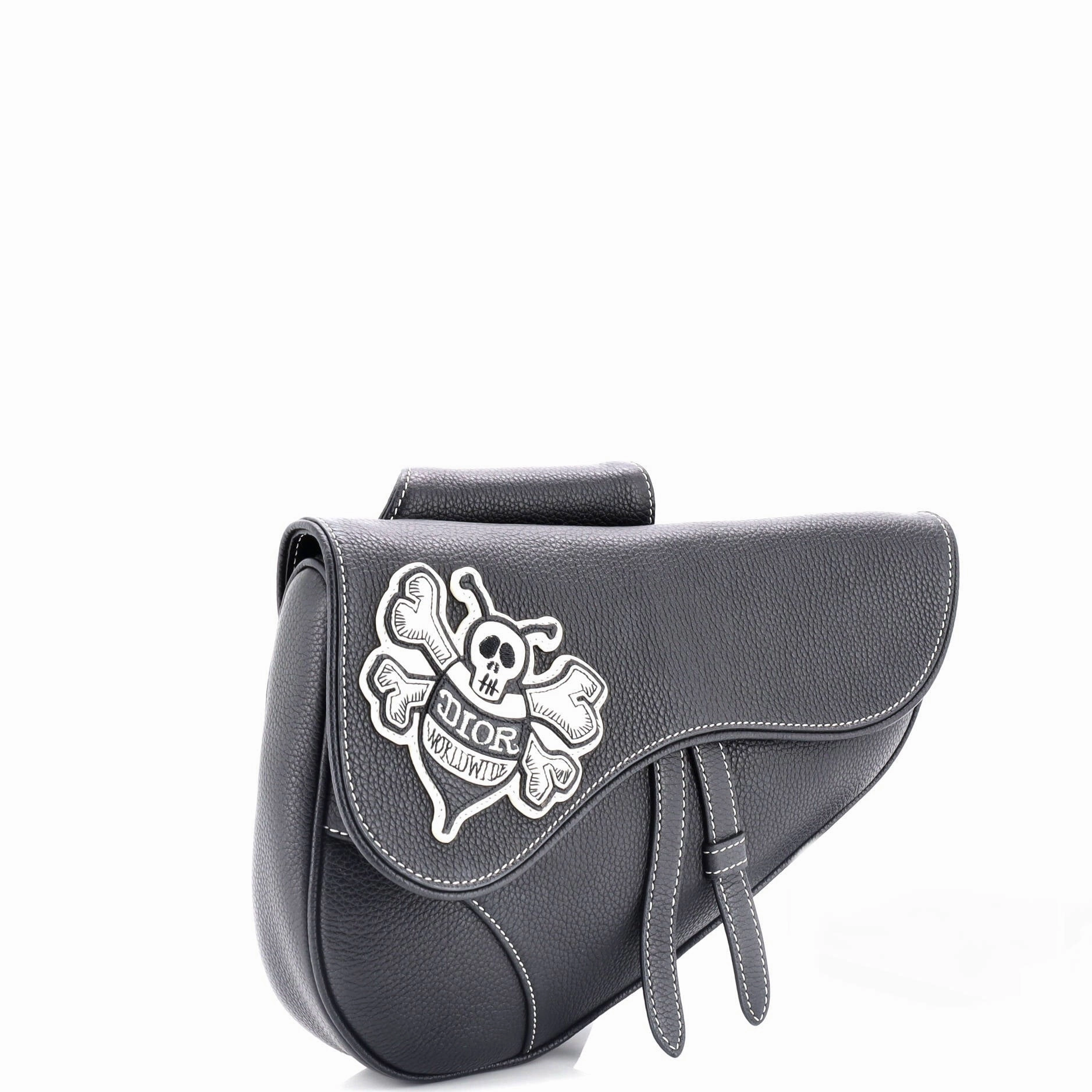 Shawn Stussy Saddle Crossbody Bag Leather with Applique