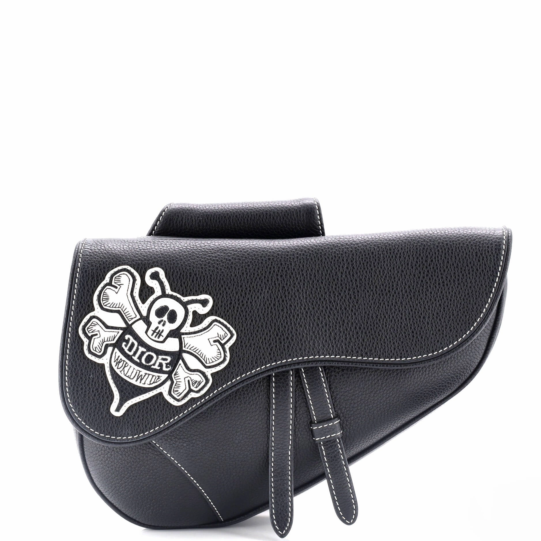 Shawn Stussy Saddle Crossbody Bag Leather with Applique