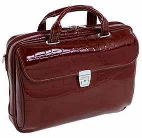 Siamod Settembre 35526 Cherry Red Leather Medium Ladies Laptop Brief
