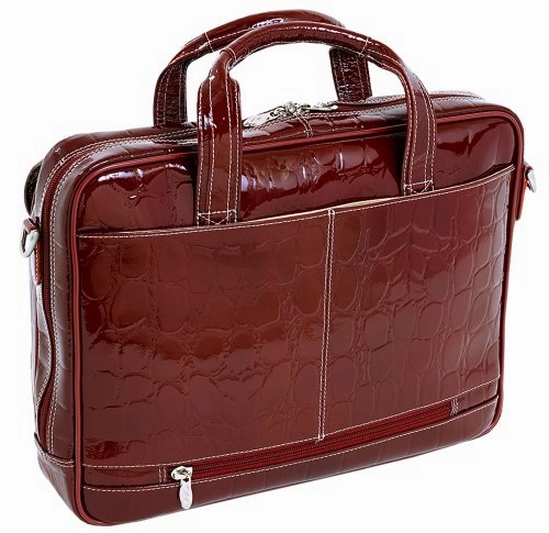 Siamod Settembre 35526 Cherry Red Leather Medium Ladies Laptop Brief