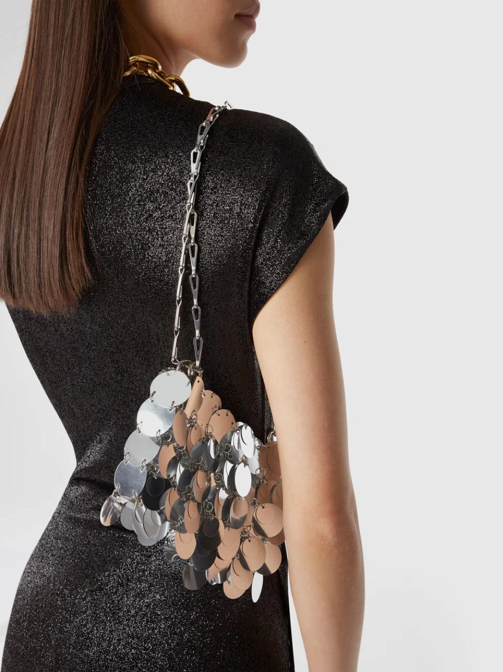 Silver Sparkle Discs Nano Bag
