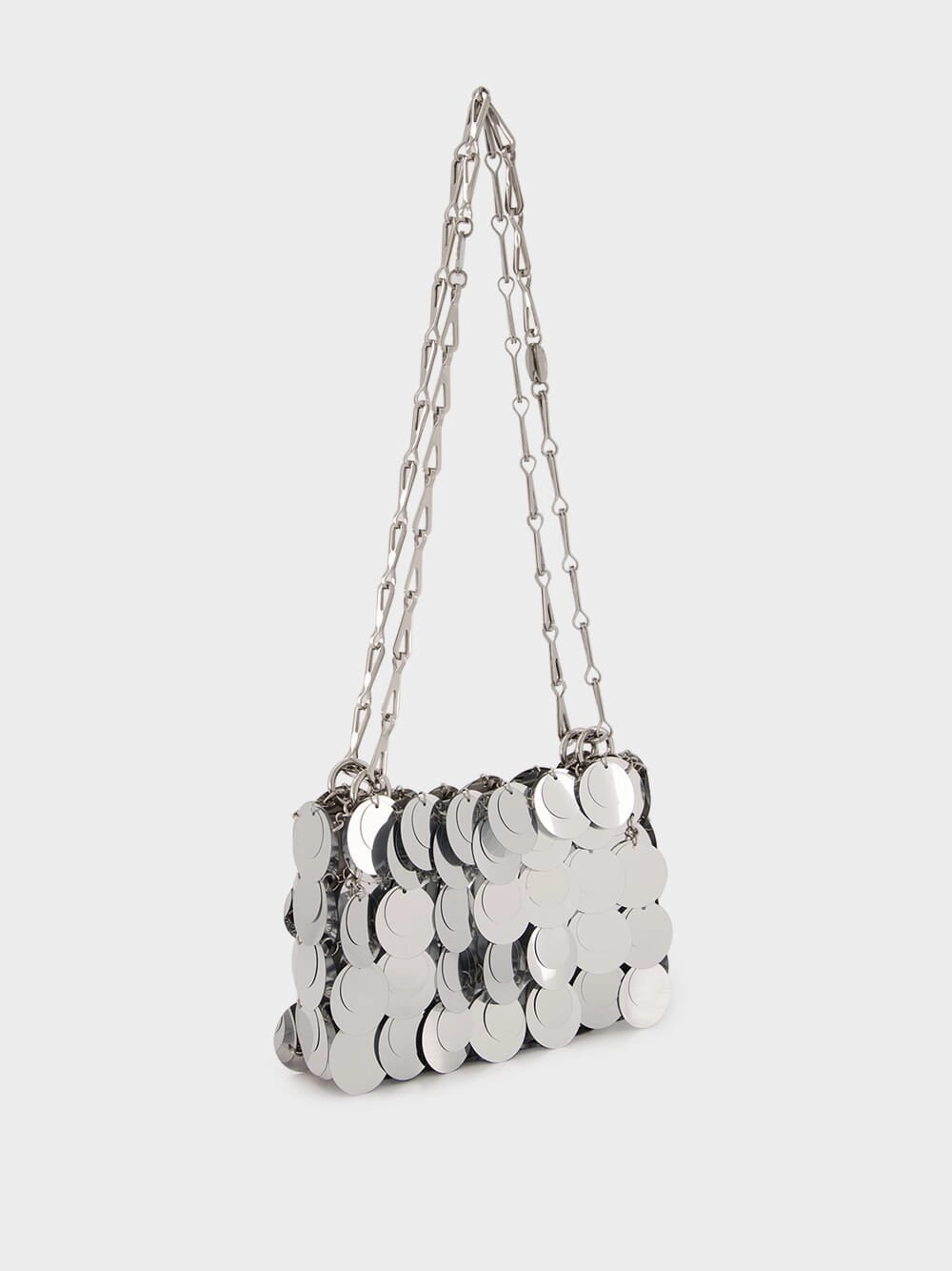 Silver Sparkle Discs Nano Bag