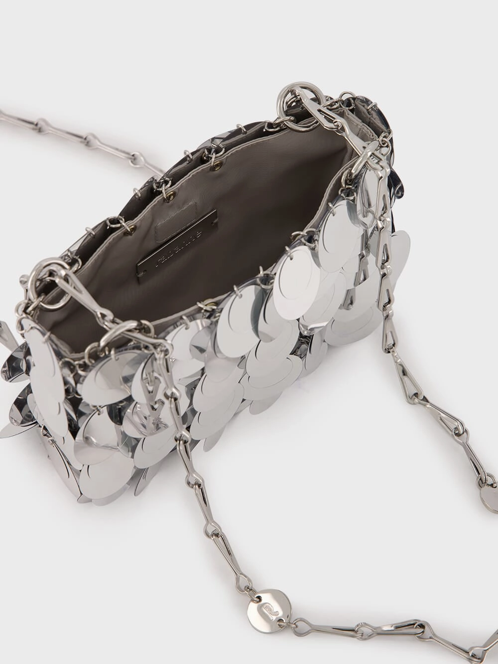 Silver Sparkle Discs Nano Bag