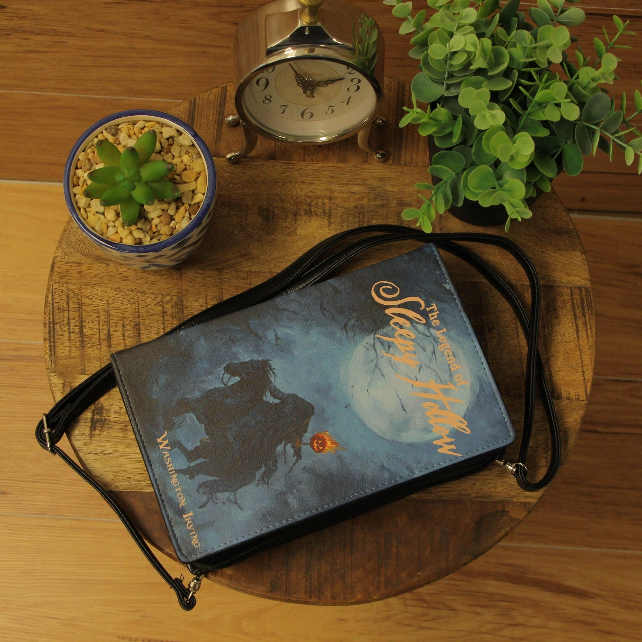 Sleepy Hollow Book Clutch With Strap, Gothic Fashion For Classic Horror Fans
