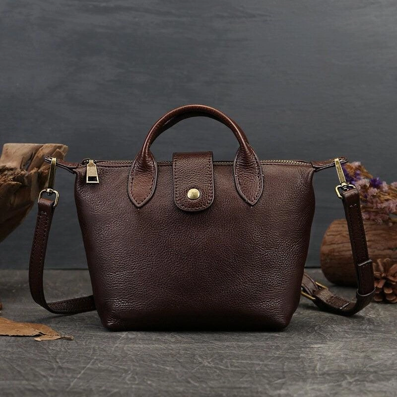 Small Everyday Crossbody Bag, Vintage Small Bag,Shoulder Bag, Simple Pouch, Everyday bag, Small Crossbody bag, Top handle Bag, Full Grain
