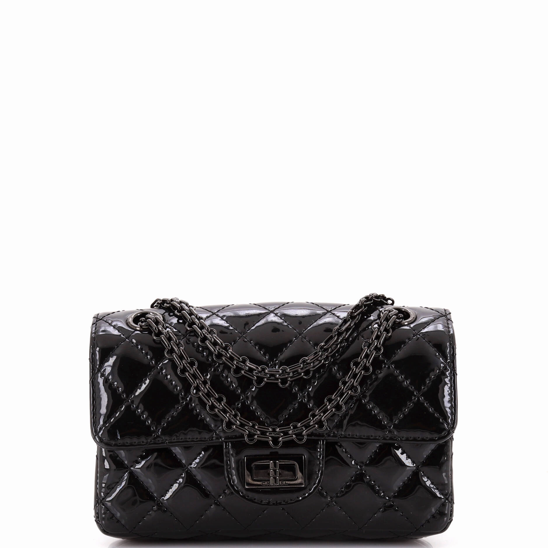 So Black Reissue 2.55 Flap Bag Quilted Patent Mini
