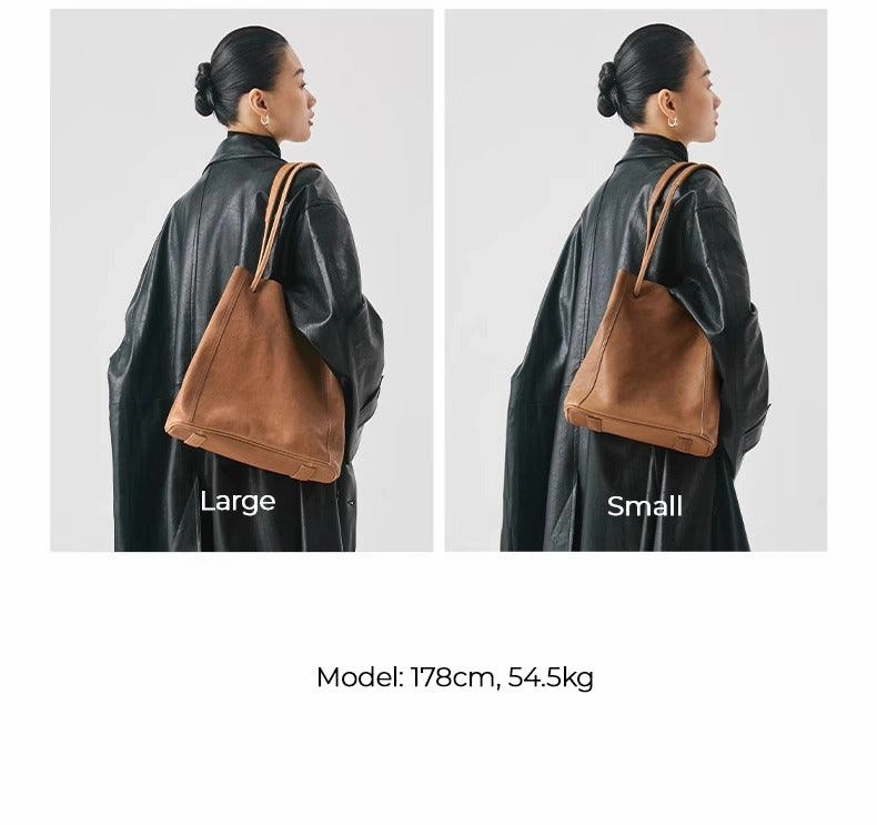Soft Leather Bucket Bag for Women | Genuine Leather Crossbody laptop Bag | Large Tote Bag