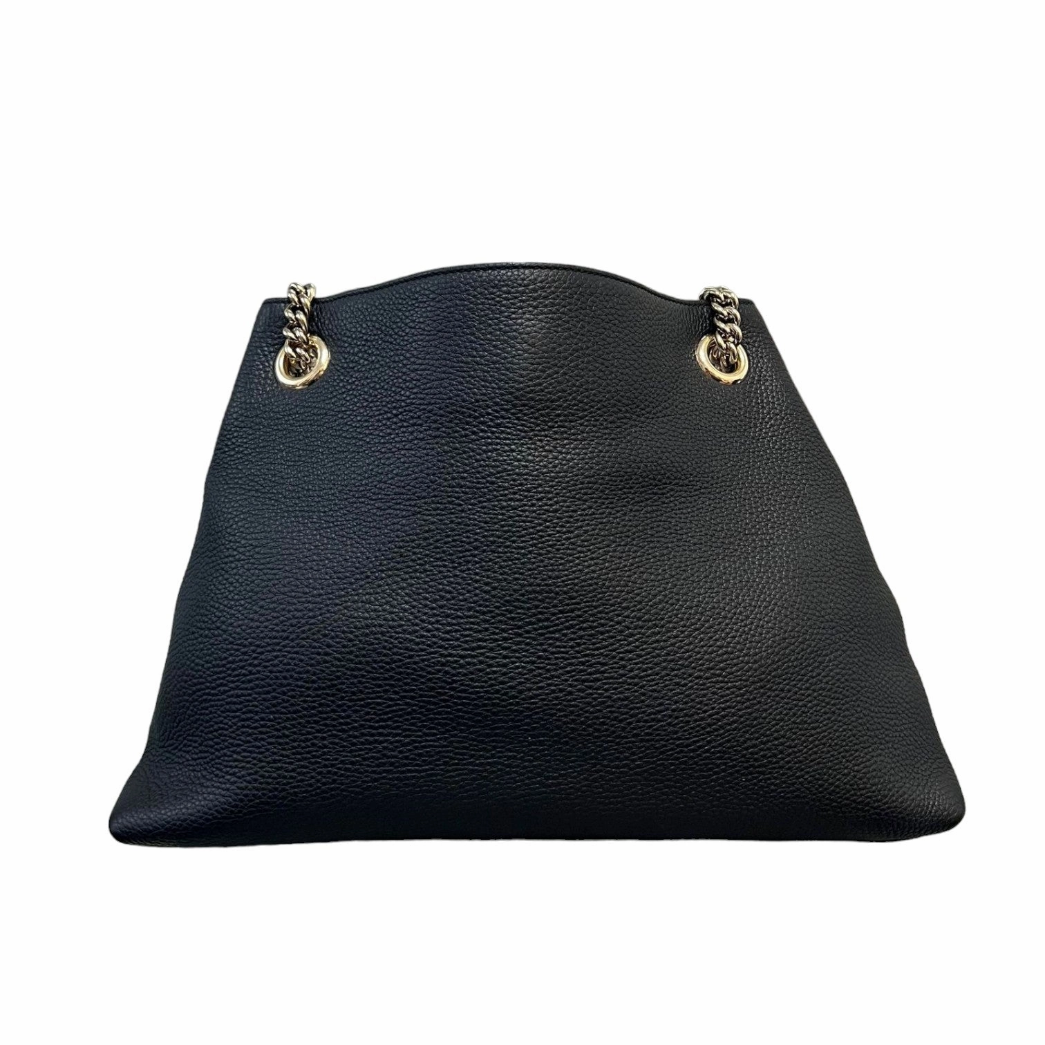 Soho Chain Shoulder Medium Pebbled Calfskin Black GHW
