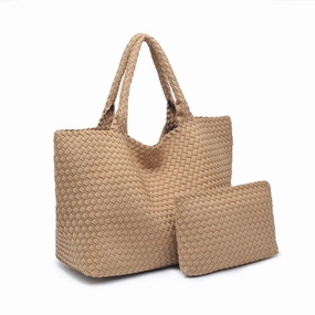 SOL   SOLENE Large Braided Beach Tote Bag