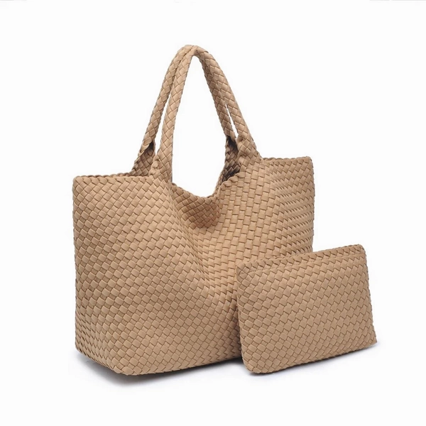 SOL   SOLENE Large Braided Beach Tote Bag